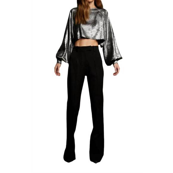 NEW NONCHALANTLABEL rey crop top in silver - Picture 1 of 1